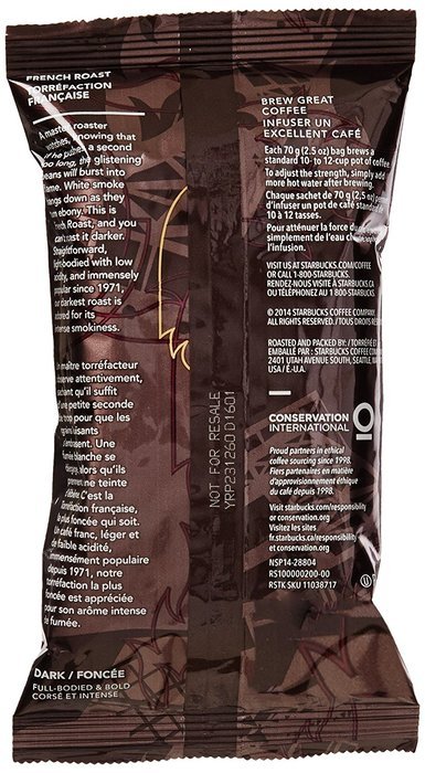 Starbucks SBK11018194 French Roast Single Pot Portions Premium Ground Coffee Packets, Dark (Pack of 18) N2
