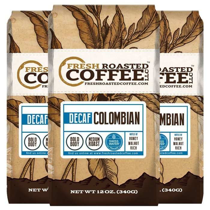 100% Colombian SWP Decaf Coffee, Whole Bean, Swiss Water Processed Decaf Coffee, Fresh Roasted Coffee LLC. (5... N3