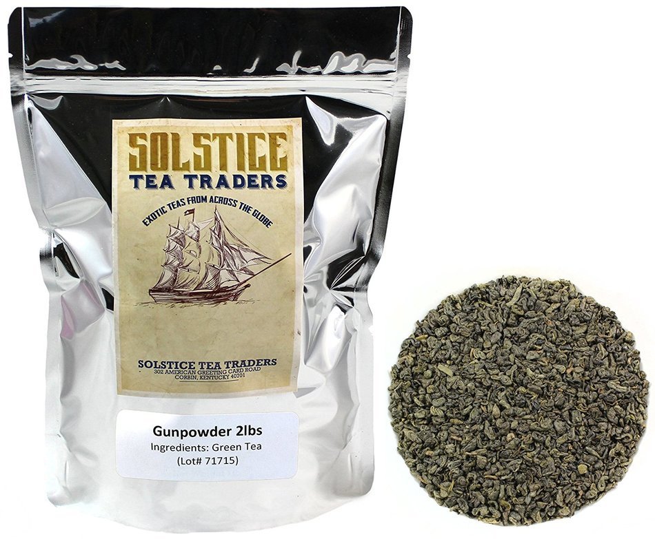 Pinhead Rolled Gunpowder Green Tea One Pound, Pinhead Rolled Loose Leaf Gunpowder Green Tea, One Pound N29