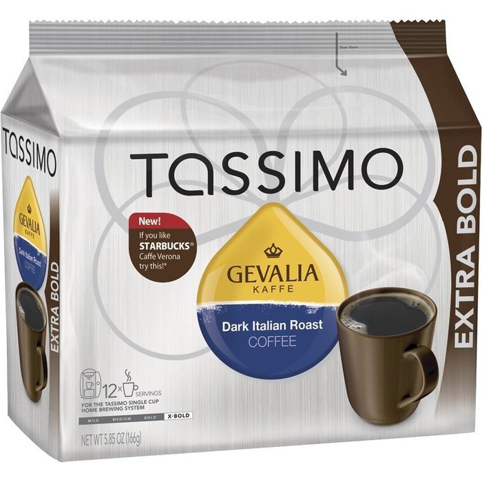Tassimo Gevalia Dark Italian Roast Coffee, 12 Count
