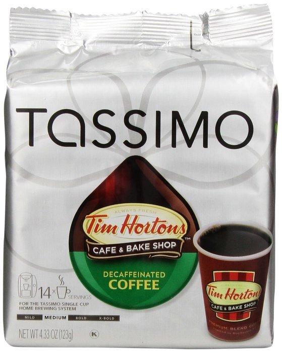 Tassimo Tim Hortons Decaffeinated Coffee T Discs Bag, 4.33 Ounce