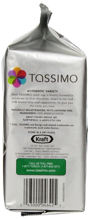 Tassimo Tim Hortons Decaffeinated Coffee T Discs Bag, 4.33 Ounce N3