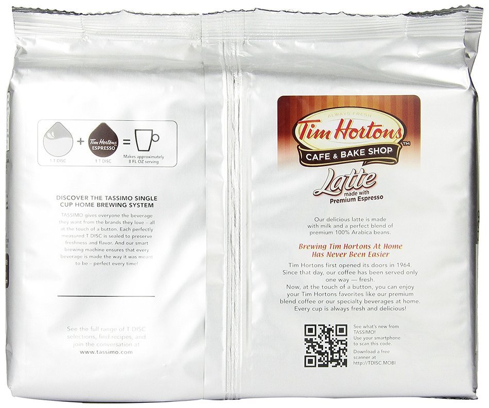 Tassimo Tim Hortons Decaffeinated Coffee T Discs Bag, 4.33 Ounce N14