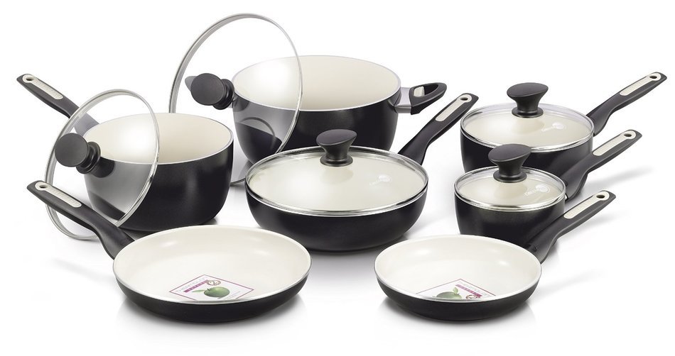 GreenPan Rio 12pc Ceramic Non-Stick Cookware Set, Turquoise N14