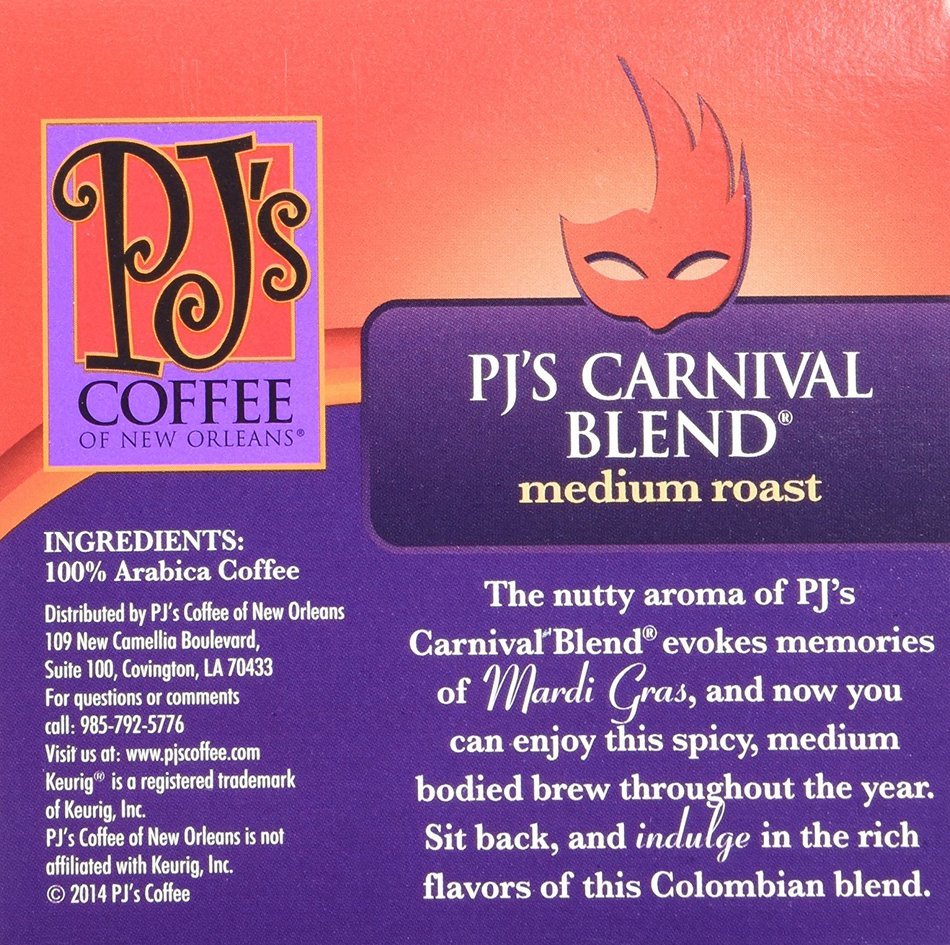 PJ's Coffee - Carnival Blend Single Serve Cups, 12 Count (PACK OF 3) N4