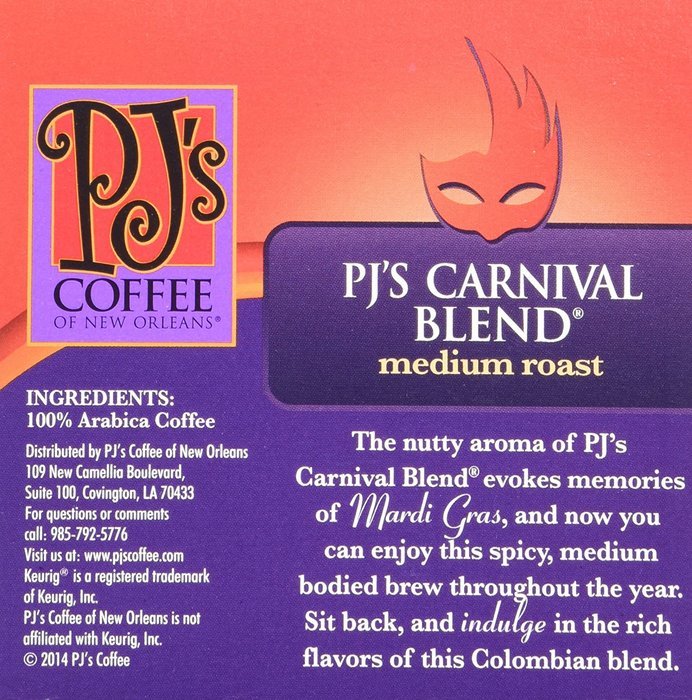 PJ's Coffee - Carnival Blend Single Serve Cups, 12 Count (PACK OF 3) N6