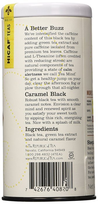 The Republic Of Tea Hicaf Pom-Berry Black Tea, 50 Tea Bags, High Caffeine Pomegranate Blueberry Tea N23