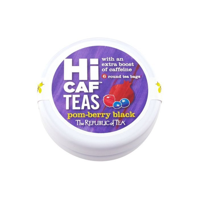 The Republic Of Tea Hicaf Pom-Berry Black Tea, 50 Tea Bags, High Caffeine Pomegranate Blueberry Tea N25