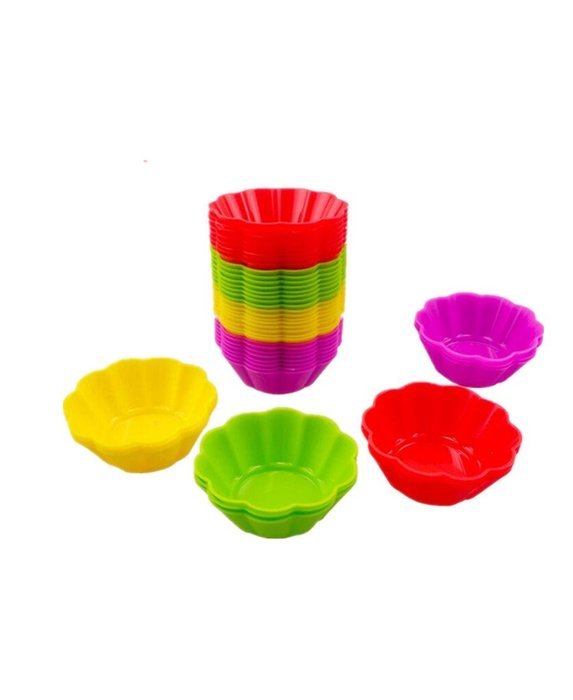 32-Pack Reusable Silicone Baking Cups Cake Molds Maffin Cup