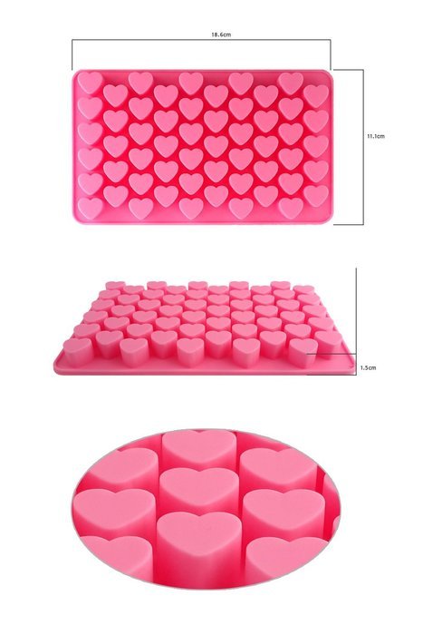55 holes 1.5 Mini heart silicone cake mold Chocolate Fondant Jelly Cookie Muffin ice mould Flexible moulds cupcake... N2