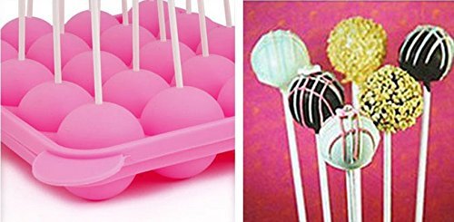2-Piece Set 20 Holes Cake Pop Non-Stick Silicone Mold DIY Baking Tool N3