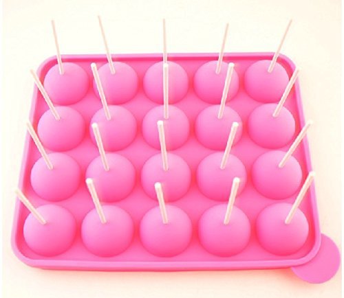 2-Piece Set 20 Holes Cake Pop Non-Stick Silicone Mold DIY Baking Tool N4