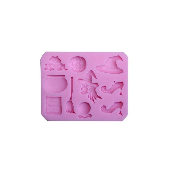 Cutoy Halloween Witch Design Silicone Cake Fondant Chocolete Jello Soap Candy Gum Paste Molds Clay Moulds DIY... N2