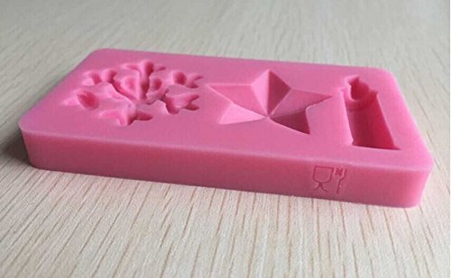 HSE New Arrival Snowflake, Five Pointed Star, Candle Shape 3D Fondant Silicone Cake Lace Mold Tools Bakeware N2