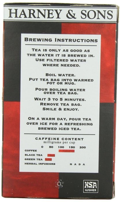 Harney and Sons Organic Tea Bags, English Breakfast, Net Wt. 1.7 Oz, 20 Count N8