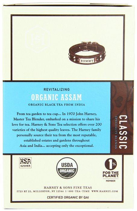 Harney and Sons Organic Tea Bags, English Breakfast, Net Wt. 1.7 Oz, 20 Count N11