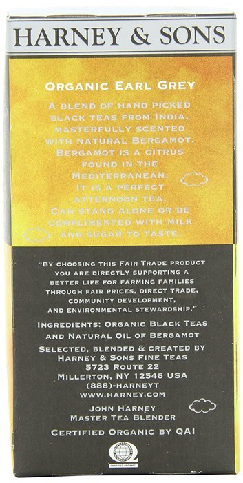 Harney and Sons Organic Tea Bags, English Breakfast, Net Wt. 1.7 Oz, 20 Count N16