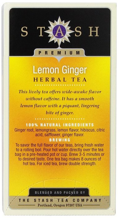 Stash Lemon Ginger Herbal Tea, 20 Tea Bags N2