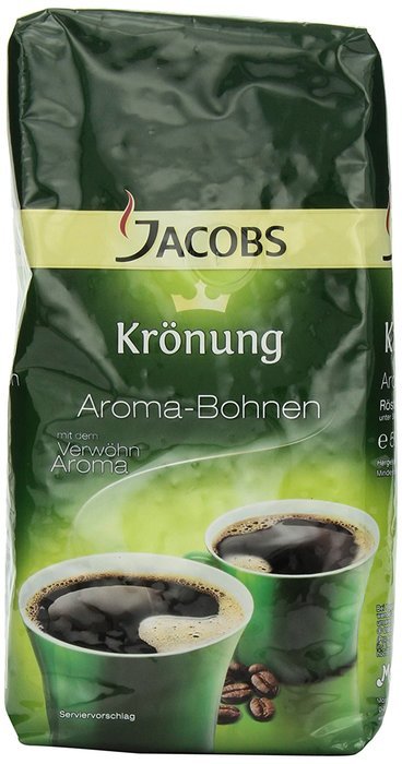 Jacobs Kroenung Aroma-Bohnen (Kroenung Whole Bean Coffee), 17.6-Ounce Vacuum Packs (Pack of 2)