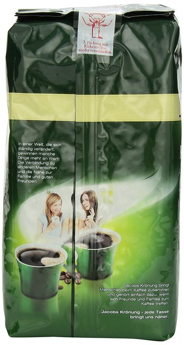 Jacobs Kroenung Aroma-Bohnen (Kroenung Whole Bean Coffee), 17.6-Ounce Vacuum Packs (Pack of 2) N2