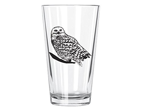 Corkology Snowy Owl Pint Glass, Clear