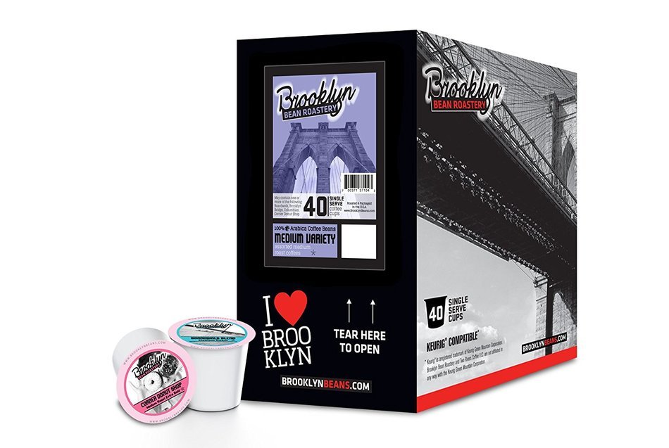 Brooklyn Beans Assorted Variety Pack Single-Cup Coffee for Keurig K-Cup Brewers, 40 Count N25