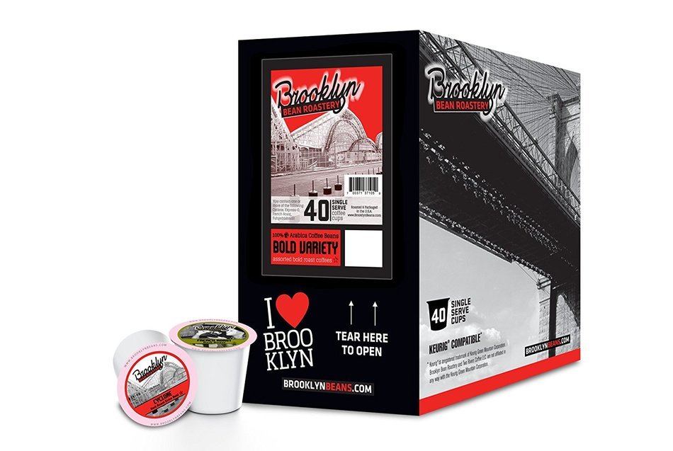 Brooklyn Beans Assorted Variety Pack Single-Cup Coffee for Keurig K-Cup Brewers, 40 Count N30