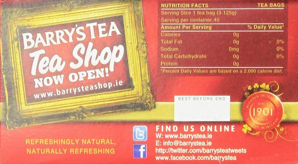 Barry's Irish Breakfast Tea, 80-Count Tea Bags (Pack of 3) N5