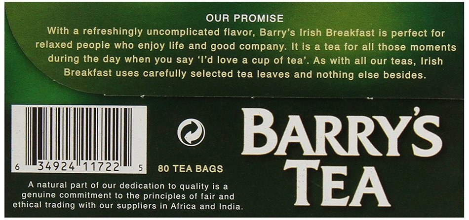 Barry's Irish Breakfast Tea, 80-Count Tea Bags (Pack of 3) N18