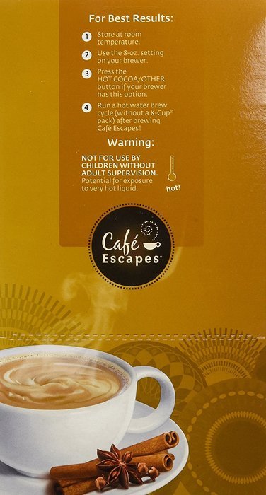 Caf&eacute; Escapes Chai Latte, K-Cups for Keurig Brewers, 24-Count (Pack of 2)