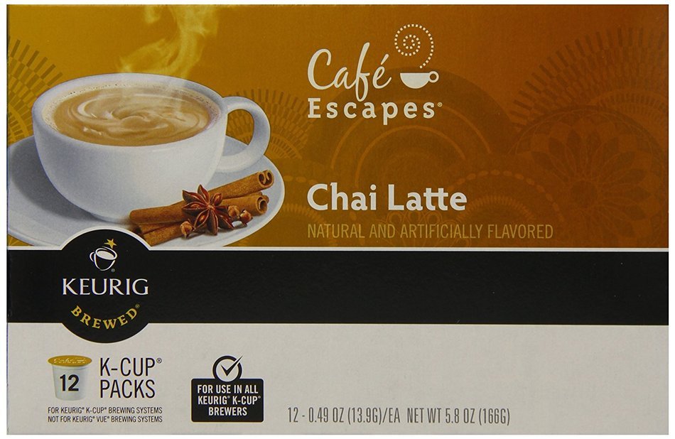 Caf&eacute; Escapes Chai Latte, K-Cups for Keurig Brewers, 24-Count (Pack of 2) N6