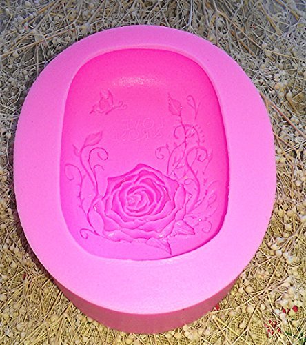 New Arrival! Design 289 Love Rose Oval Shape Silicone 3D Fondant Mold, Soap Mold,Cake Decoration Tool N3