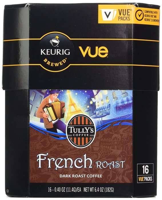 Tully's French Roast Coffee Keurig Vue Portion Pack, 32 Count 0.4 oz. N2