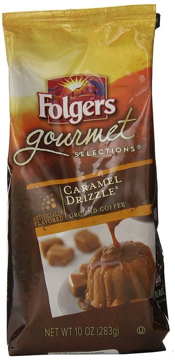 Folgers Gourmet Selections Caramel Drizzle Flavored Ground Coffee, 10 Ounce