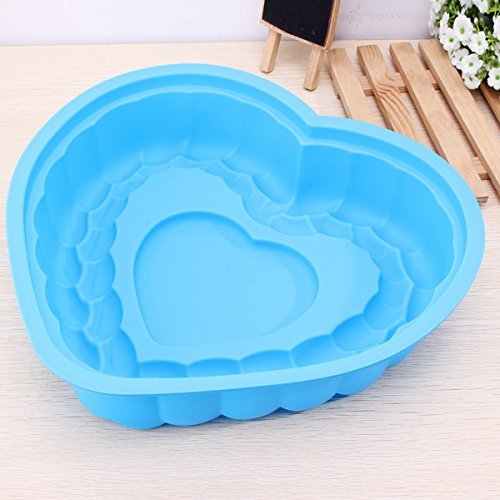 Large Silicone Cake Pan Mold Baking Pan Tray Heart Shape shopping N4