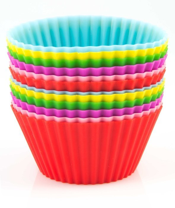 Dealglad&reg; 12pcs Silicone Cake Cupcake Liners Muffin Cases Pudding Mold Baking Cups (Random Color)