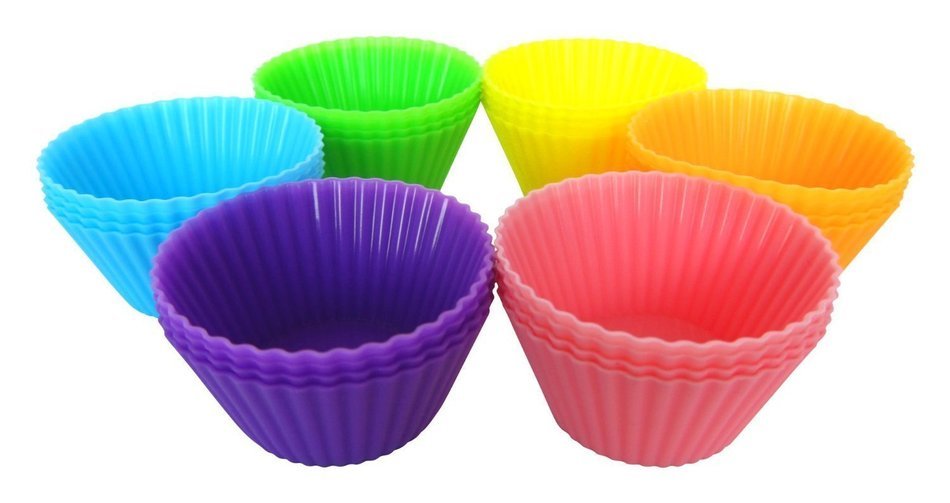 Dealglad&reg; 12pcs Silicone Cake Cupcake Liners Muffin Cases Pudding Mold Baking Cups (Random Color) N3