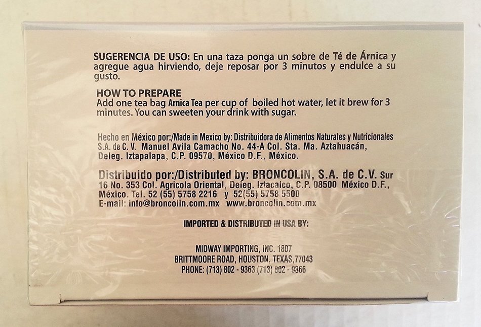 Midway Importing Herbacil Arnica Tea Bags, 0.88 Ounce N2