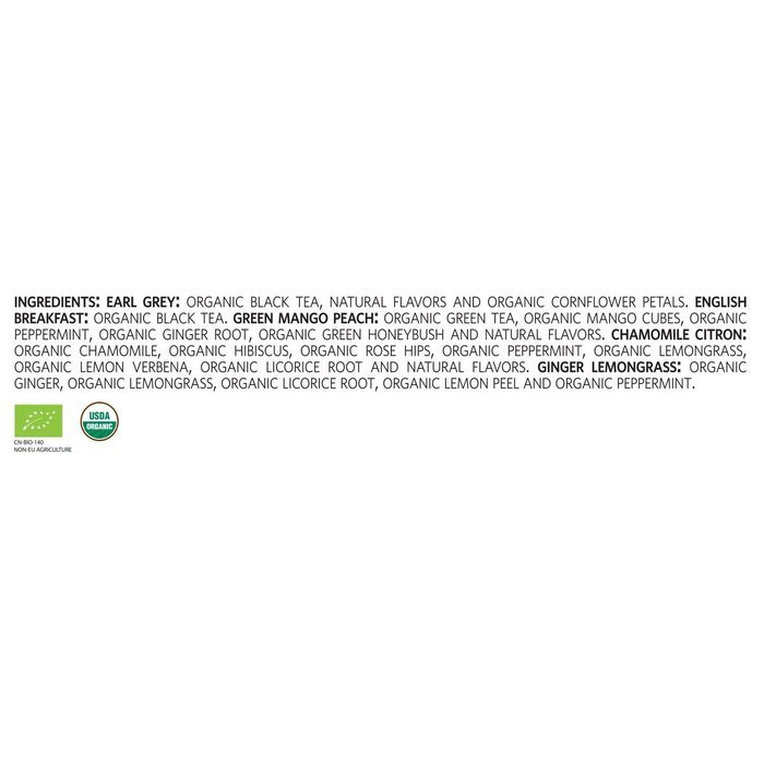 Tea Fort&eacute; Classic SINGLE STEEPS Loose Leaf Tea Sampler, 15 Single Serve Pouches - Green Tea, Herbal Tea, Black... N5