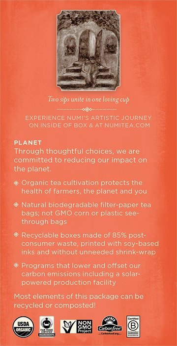 Numi Organic Tea Rooibos Chai, Spiced Rooibos, 18 Count N2