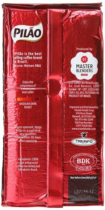 Caf&eacute; Pil&atilde;o | The Full-Bodied Coffee From Brazil - Medium Dark Roast 17.60 OZ (500g) N3