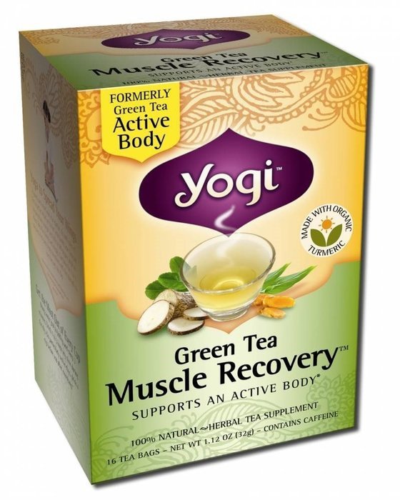 Yogi Muscle Recovery Green Tea, 16 Tea Bags (Pack of 6) N6