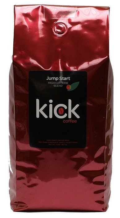 JUMP START BLEND: Dark French Roast, 12 oz. High Caffeine Whole Bean Coffee, Rich Bold Strong Intense, Classic... N8