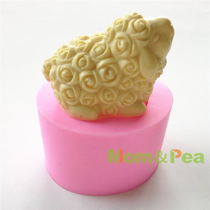 Mom&pea 0604 Sheep Shaped Silicone Mould for Fondant Cake Sugar Paste Cake Decoration 3d Cake Toppers Mold Soap... N3