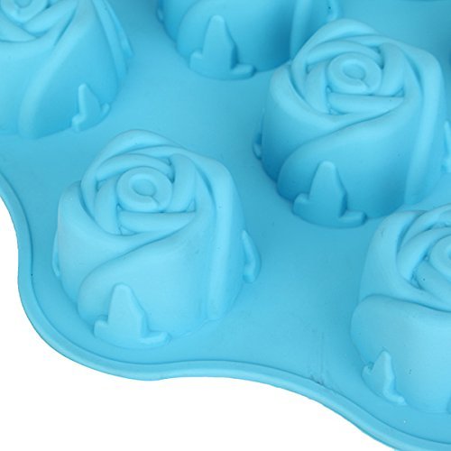 "12 Cavity Silicone Rose Cake Jelly Pan Mold Pudding Muffin Handmade Soap Molds Mould Bakeware Baking Pans & Dishes... N9