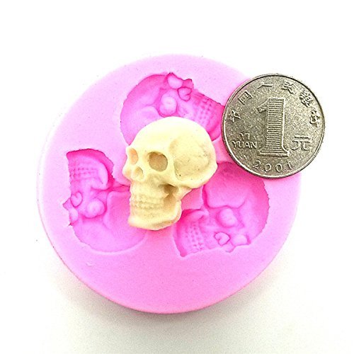 "dipshop Skull Head Fondant Silicone Mould Skeleton Chocolate Mold Cake Decoration Tool" shopping N4