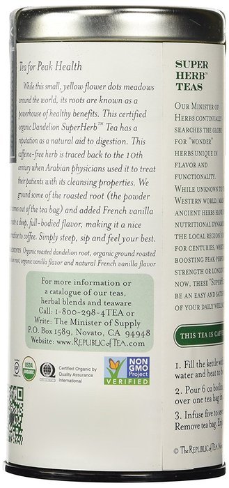 The Republic Of Tea Organic Reishi Cocoa Superherb Tea, 36 Tea Bags N10