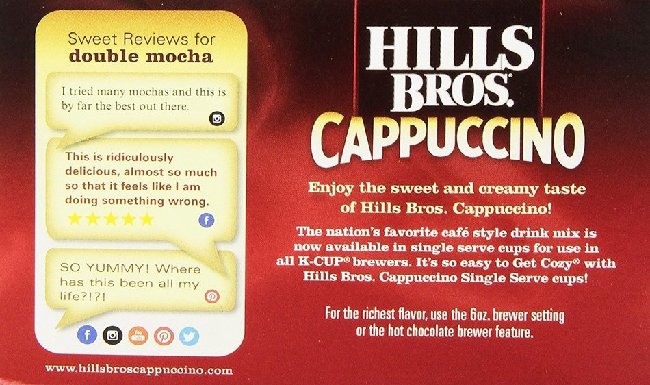 Hills Bros Cappuccino Variety Pack, 48 Single Serve Cups N9
