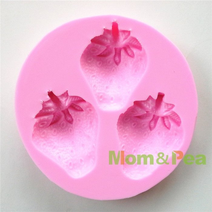 Mom pea 0603 strawberry shaped silicone mould for fondant cake sugar