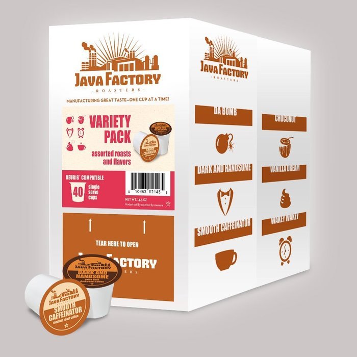 Java Factory Variety Pack Single-cup Coffee for Keurig K-Cup Brewers, 80 Count N18